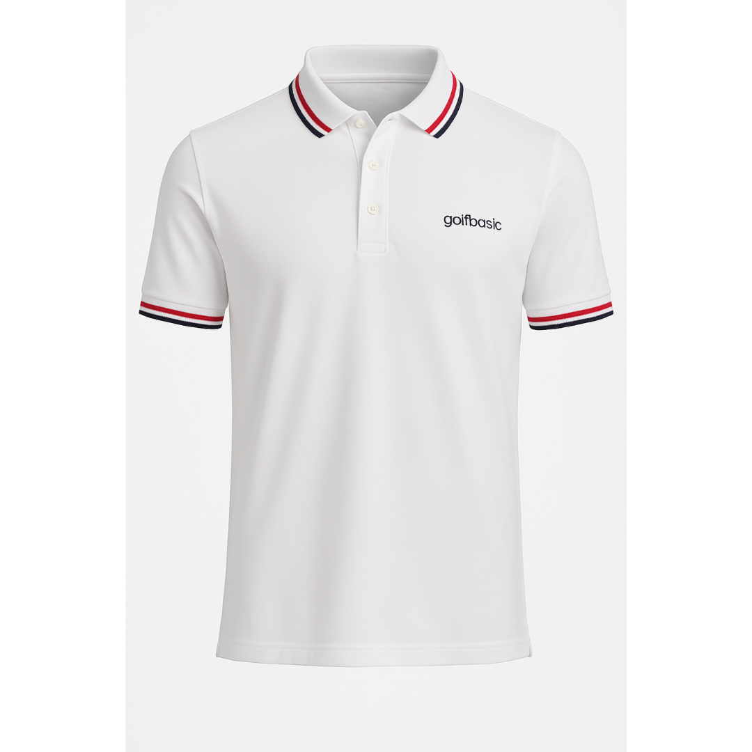 GolfBasic Striped Collar Performance Polo Golf T-Shirt (Indian Size)