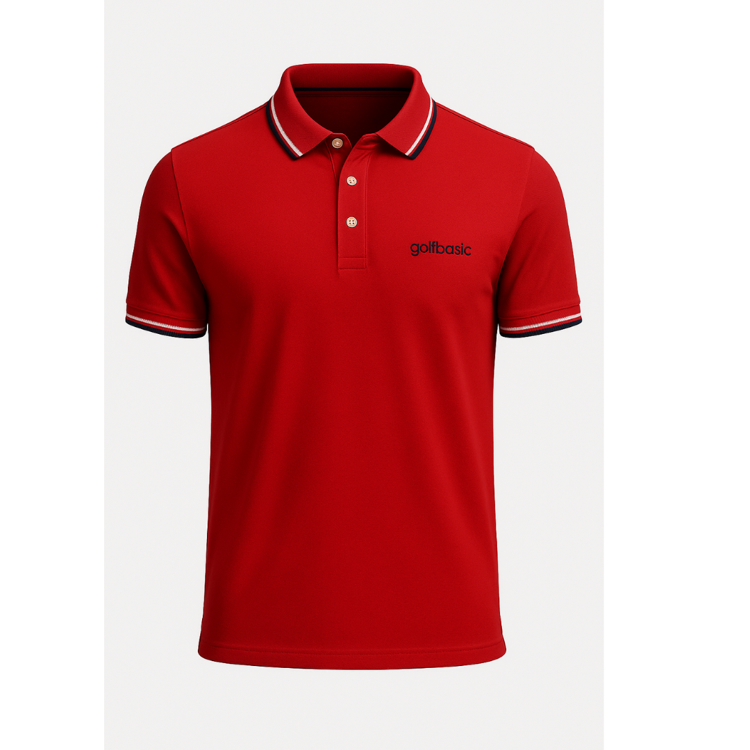 GolfBasic Striped Collar Performance Polo Golf T-Shirt (Indian Size)