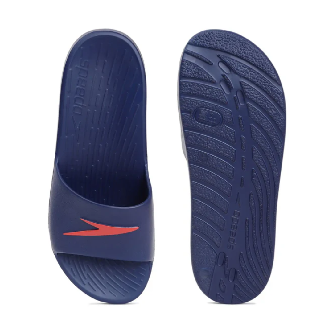Speedo Men's Single Color Slides - Ammonite & Fed Red