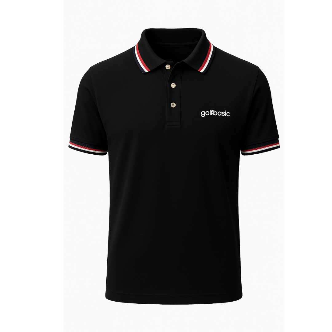 GolfBasic Striped Collar Performance Polo Golf T-Shirt (Indian Size)