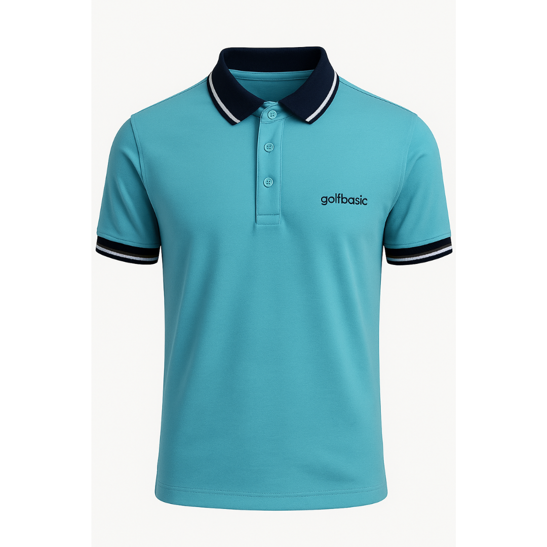 GolfBasic Striped Collar Performance Polo Golf T-Shirt (Indian Size)