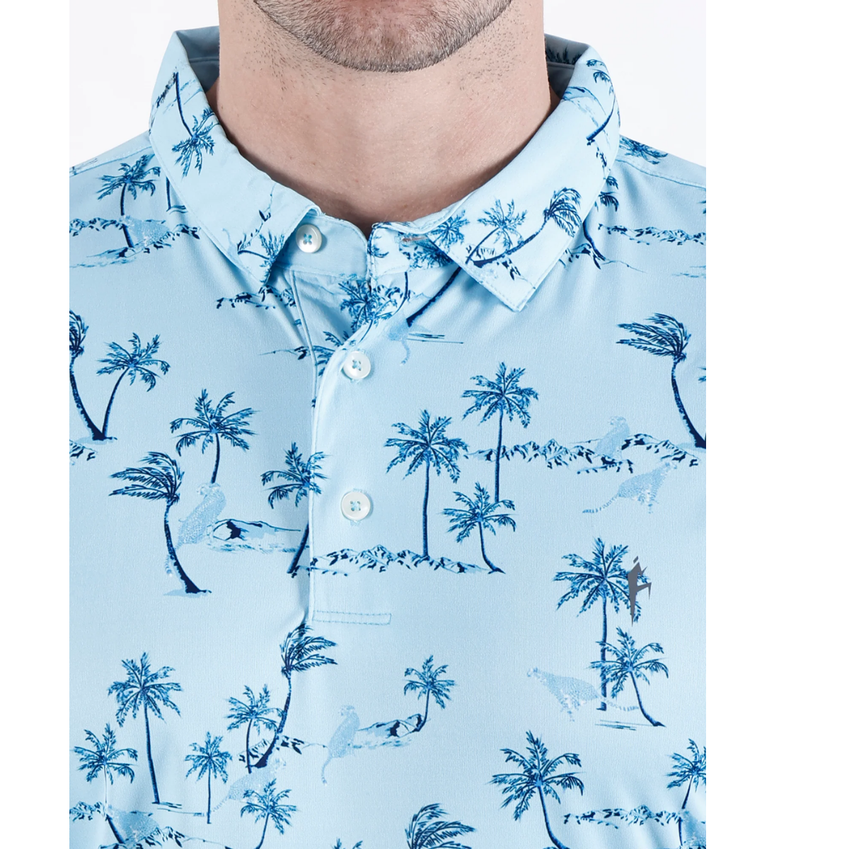 Sligo Men's Sky Blue Printed Golf Polo T Shirt (Indian Size)