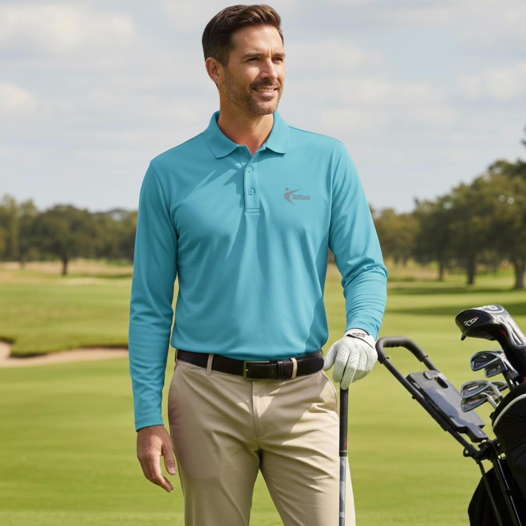 GolfBasic Men's Long Sleeves Polo T Shirt (Indian Size)