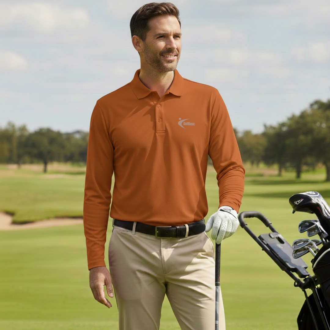 GolfBasic Men's Long Sleeves Polo T Shirt (Indian Size)