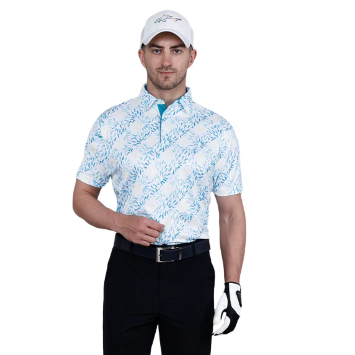 Sidus Men's Blue Printed Golf Polo T shirt (Indian Size)