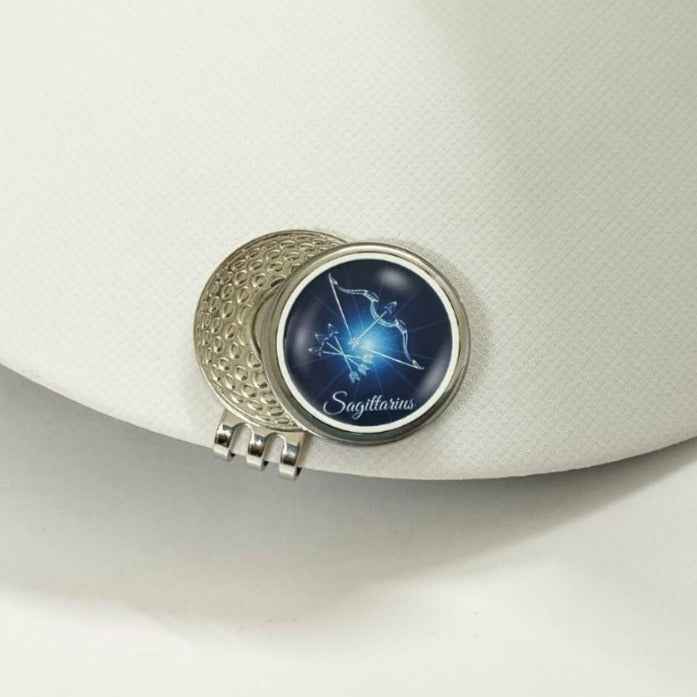 GolfBasic & Zodiac Sign Magnetic Cap Clip & Ball Marker (Pack of 1 Clip & 2 Markers)