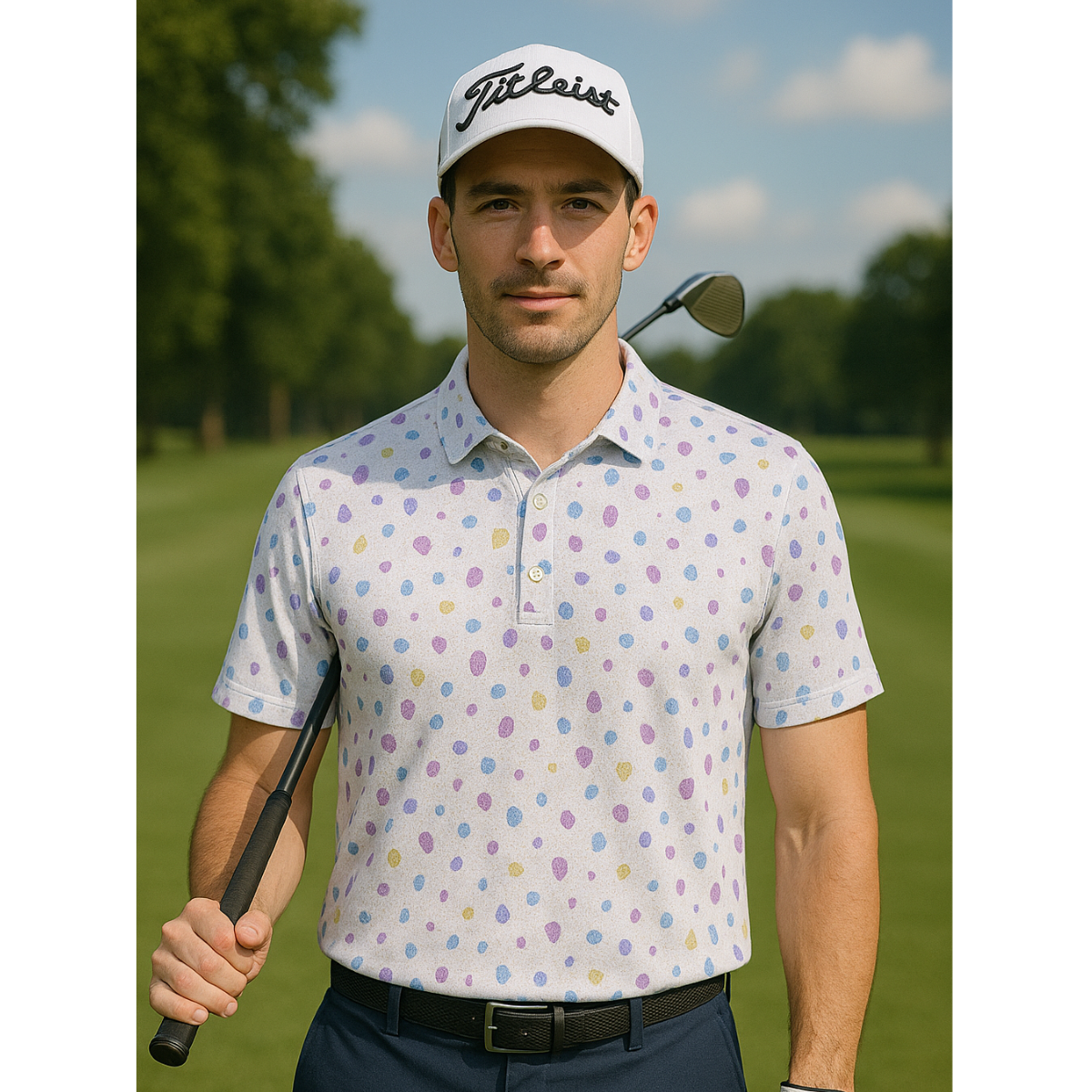 Sligo Men's White Printed Polo T-shirt (Indian Size)