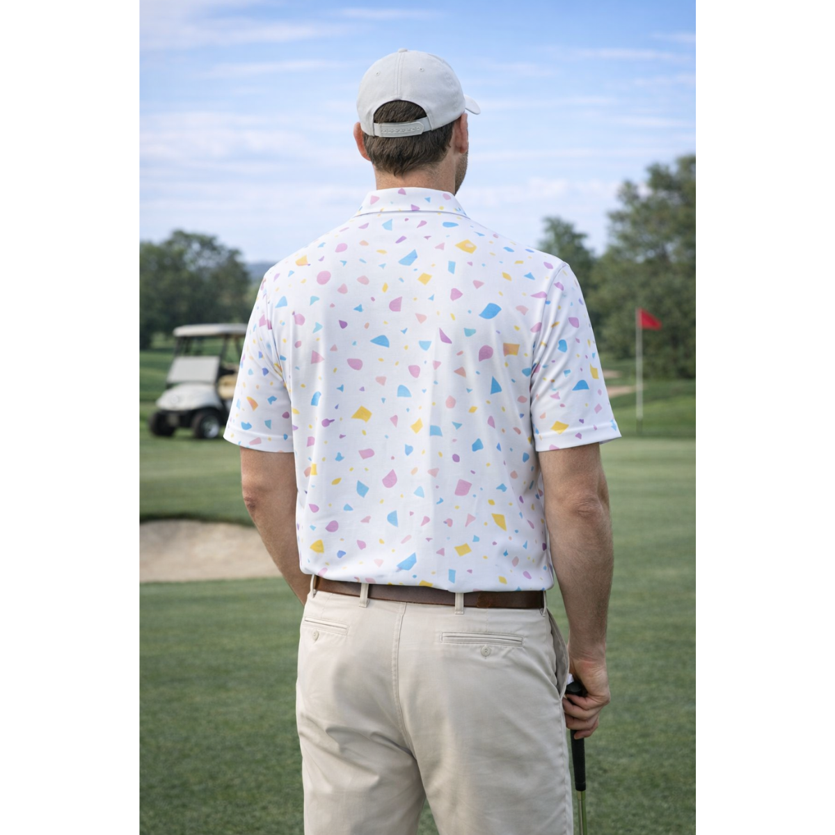 Sligo Men's White Printed Polo T-shirt (Indian Size)