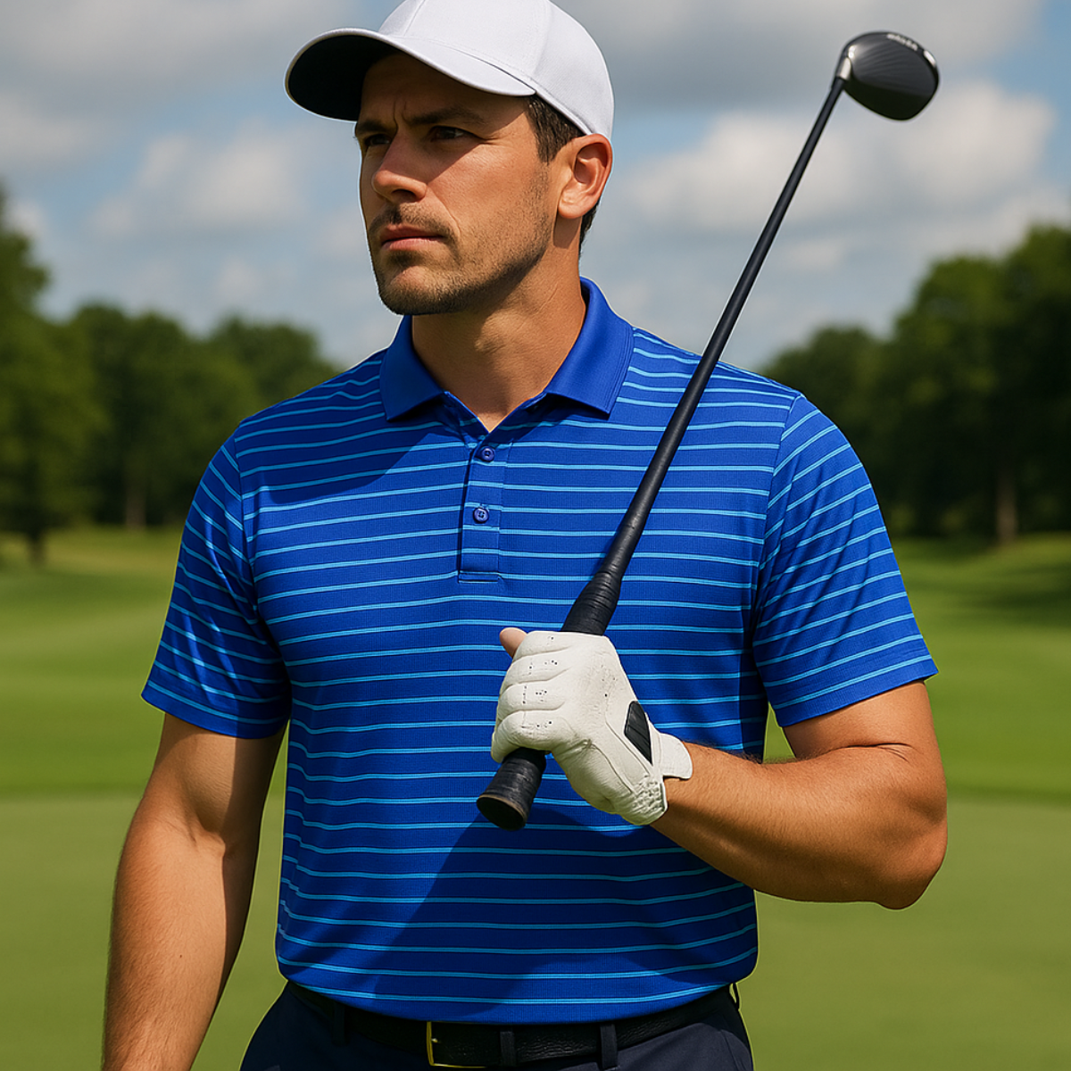 Clubhouse Men's Performance Striper Polo T-shirt