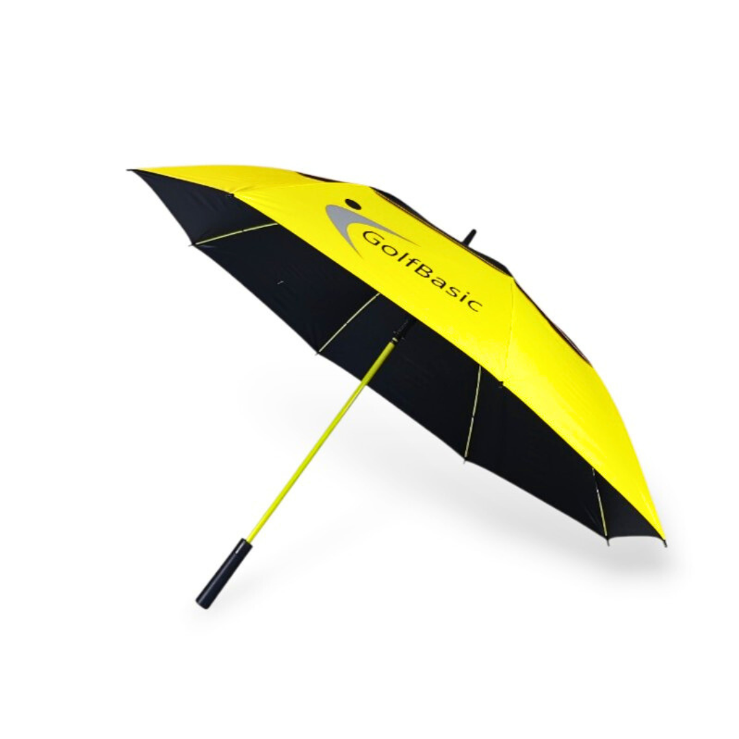 GolfBasic 60'' EP Coated Double Canopy Umbrella (Yellow/Black)