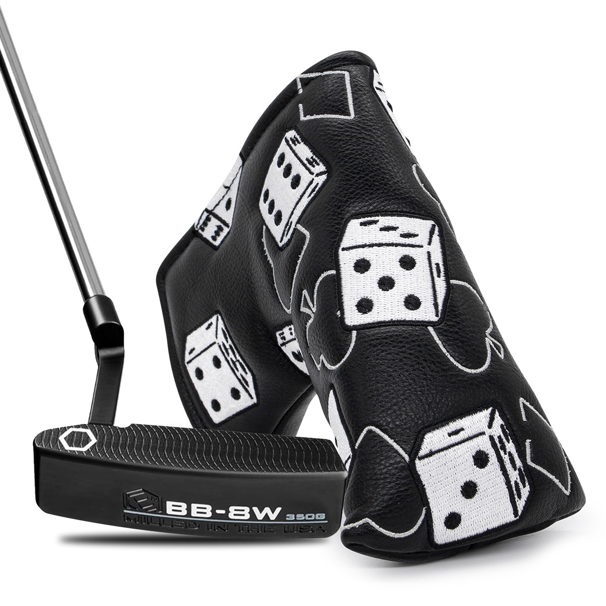 GolfBasic Lucky 777 Pu Leather Golf Blade Putter Cover - Black
