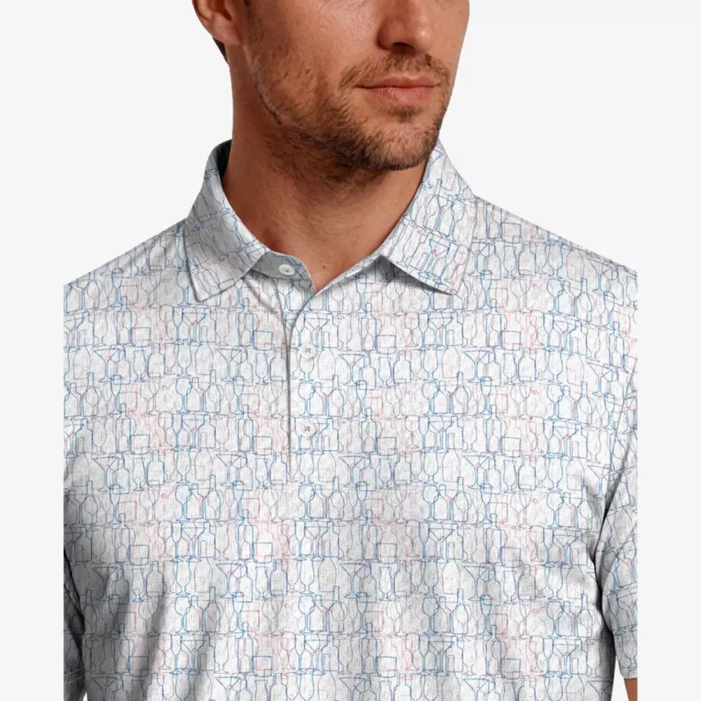 PGA Tour Linear Cocktail Printed Men's Golf Polo T-Shirt