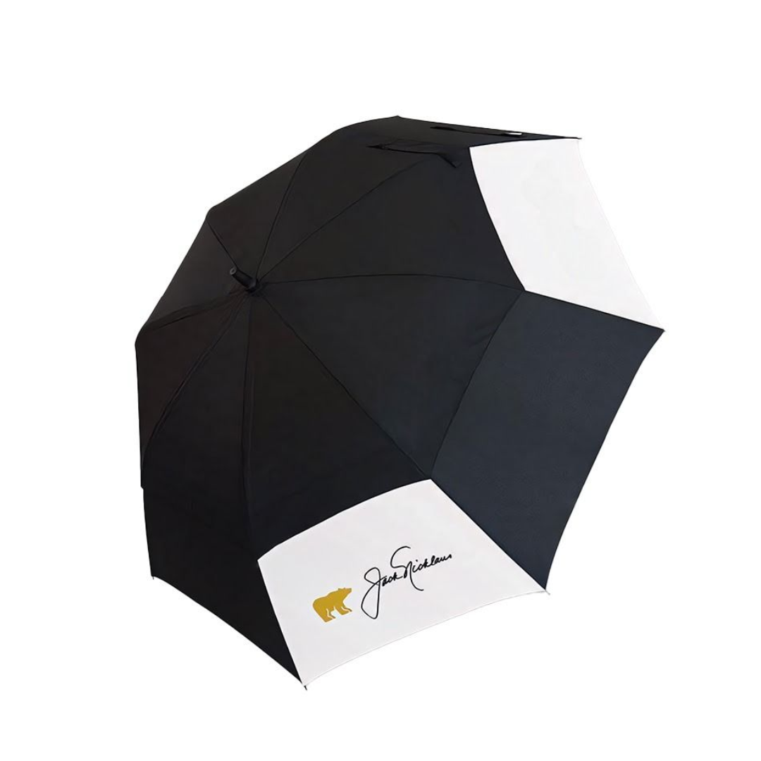Jack Nicklaus 64'' Double Canopy Golf Umbrella - Black/White