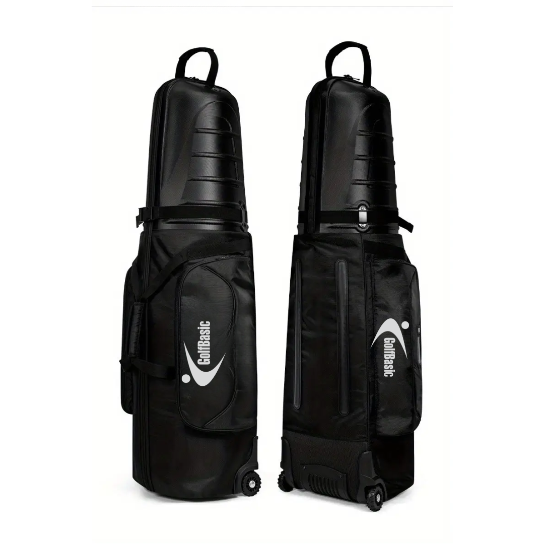 GolfBasic Foldable Hard-Shell Golf Travel Cover with Wheels