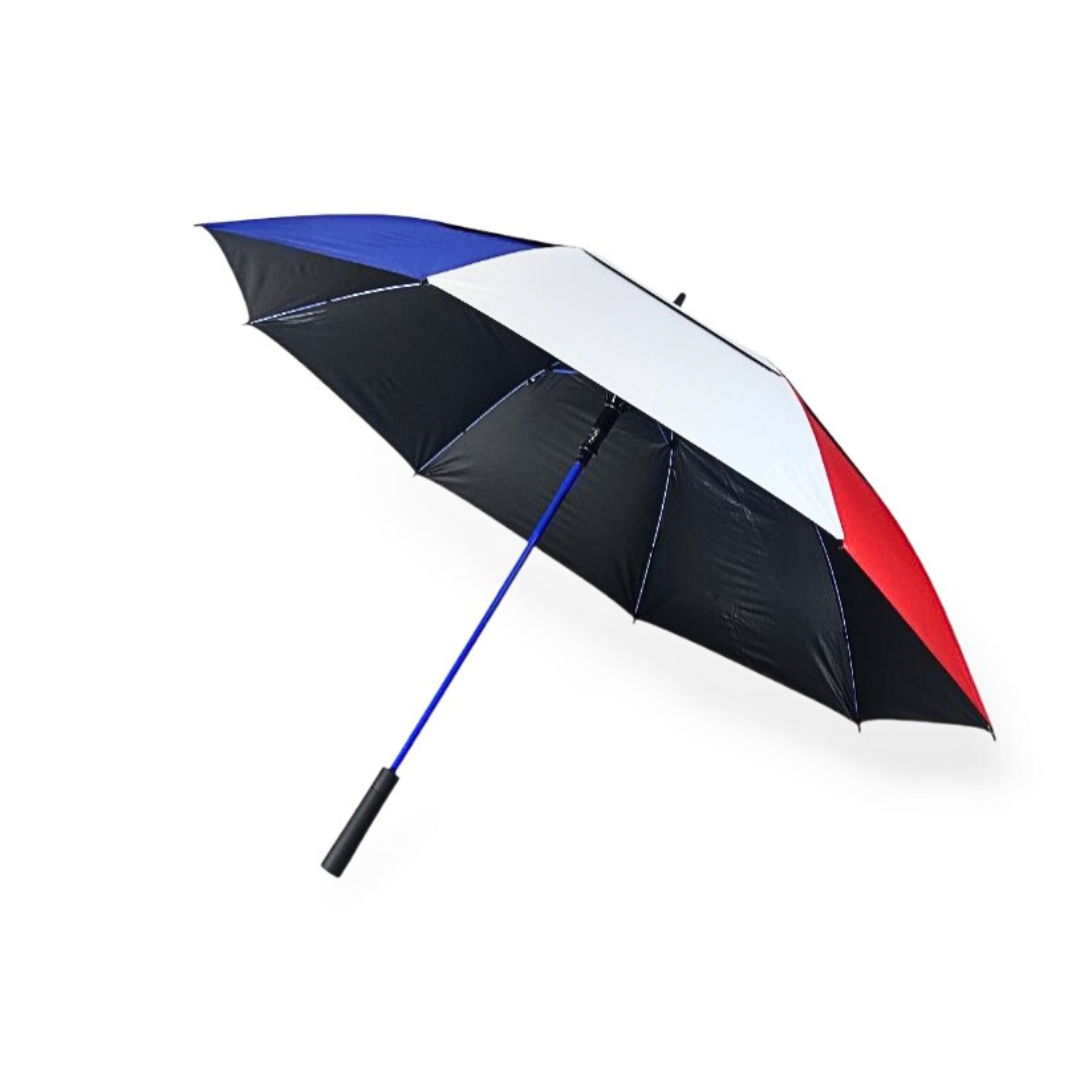 GolfBasic 60'' EP Coated Double Canopy Golf Umbrella (Red/White/Blue)