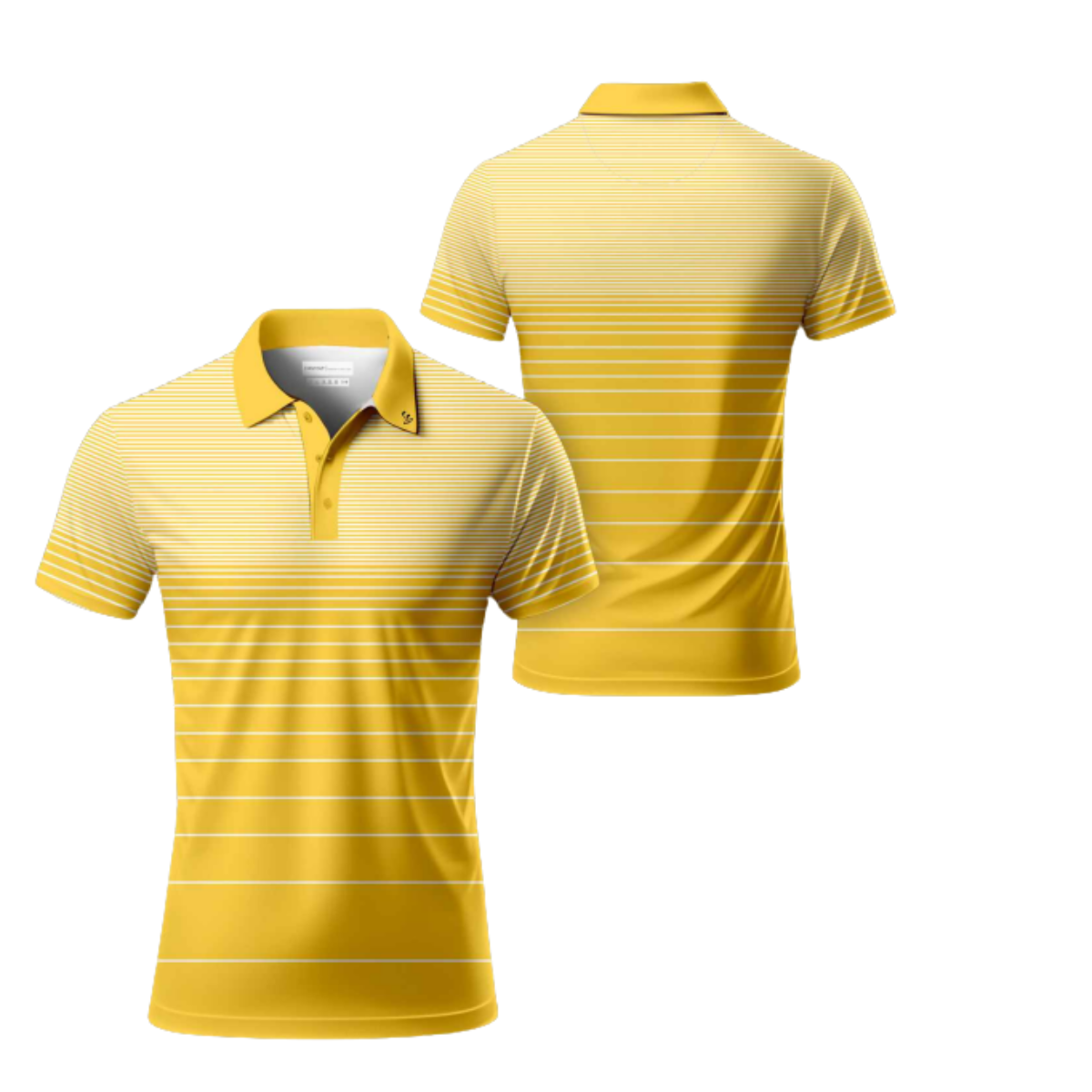 Firstcut Men's Yellow Stripes Golf Polo T-Shirt (Indian Size)