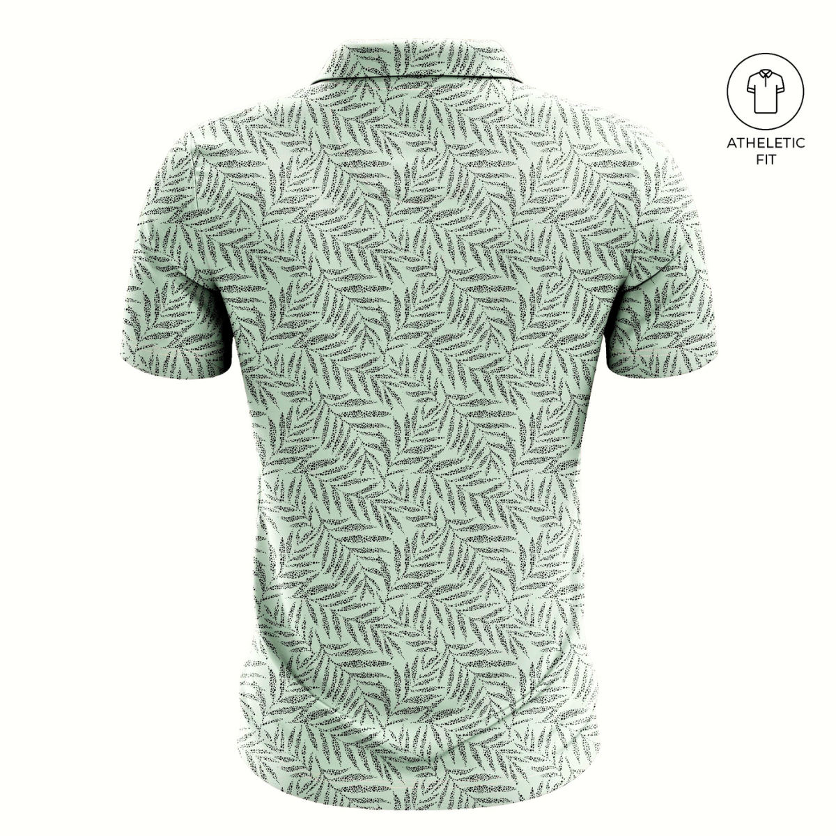 Greg Norman Men's Desert Palm Print Golf Athletic Fit Golf Polo Tshirt (US Size)