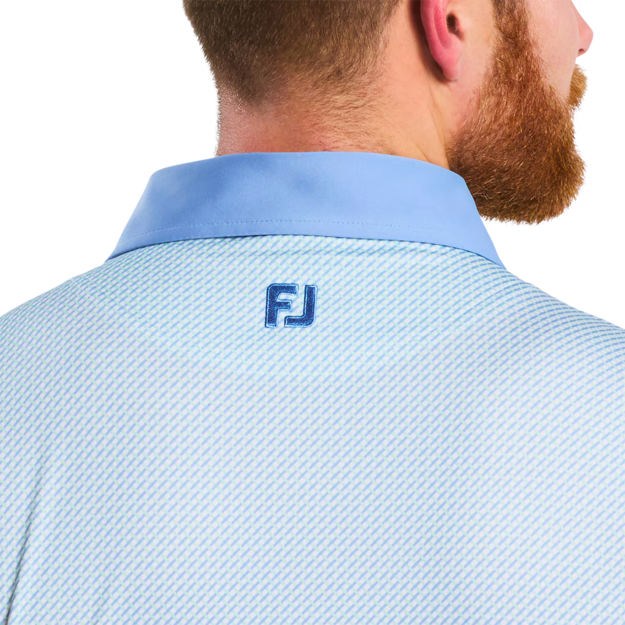 FootJoy Men's Lattice Print Bluejay Golf Polo T-Shirt