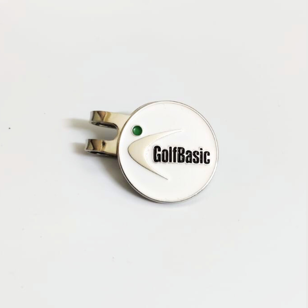 GolfBasic Premium Etched Ball Marker & Magnetic Cap Clip