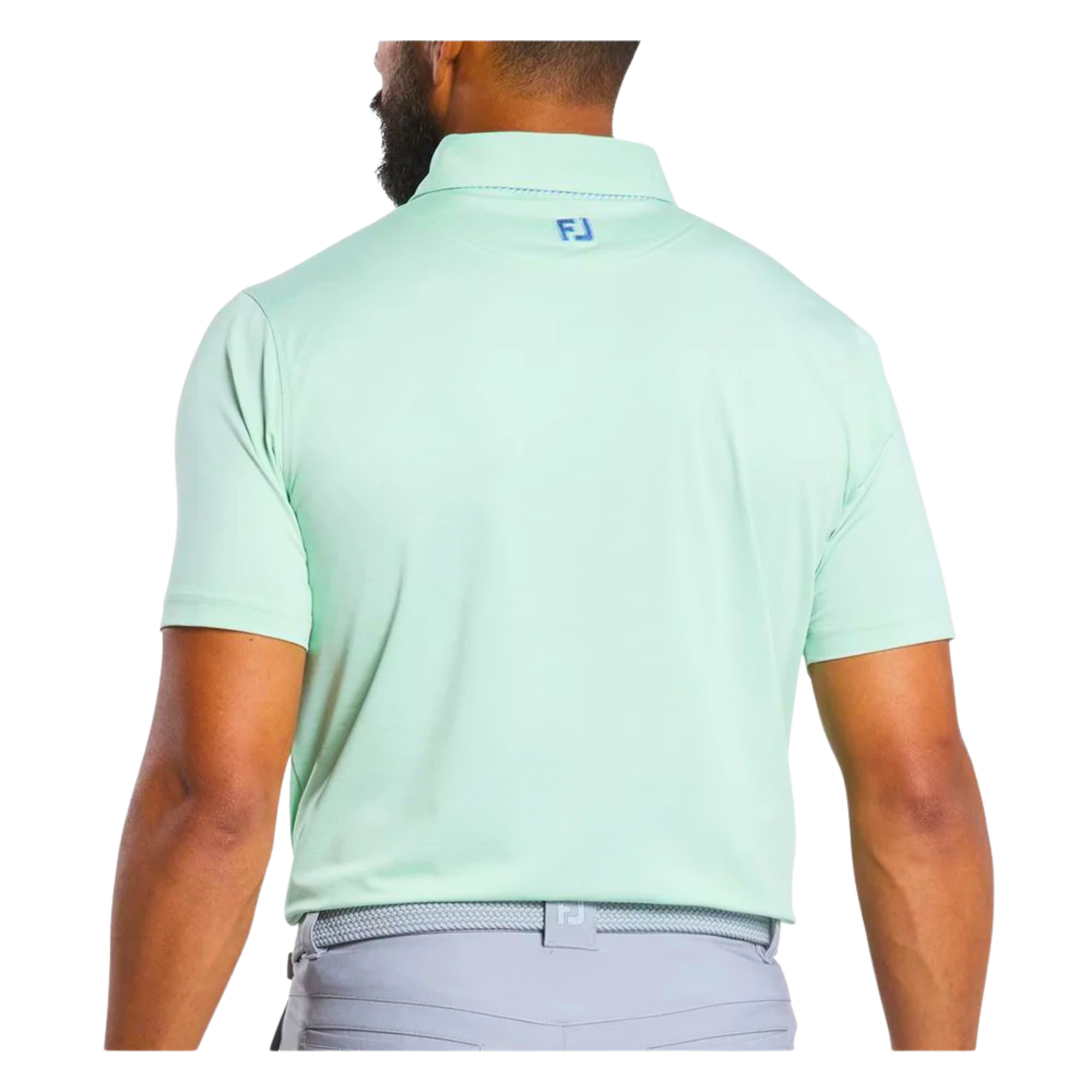 FootJoy Men's Heather Lattice Trim Print Golf Polo T-Shirt