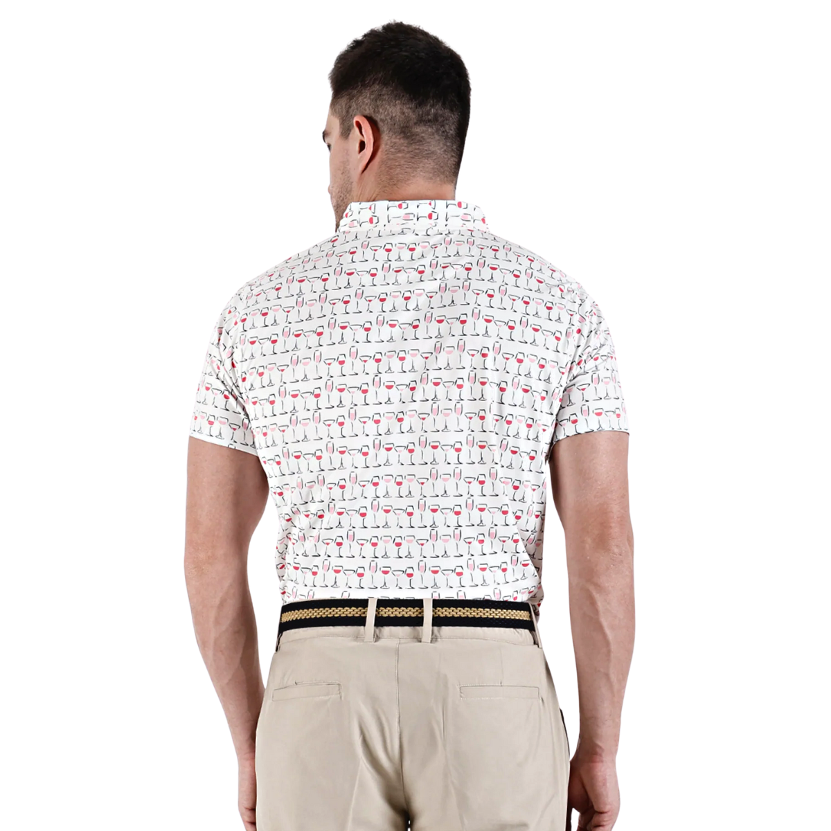 Sidus Men's White Printed Golf Polo T Shirt (Indian Size)