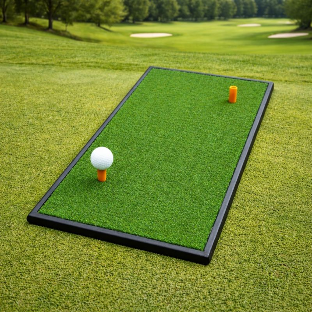 GolfBasic Golf Turf Practice Single Grass Mat for Driving Hitting Chipping
