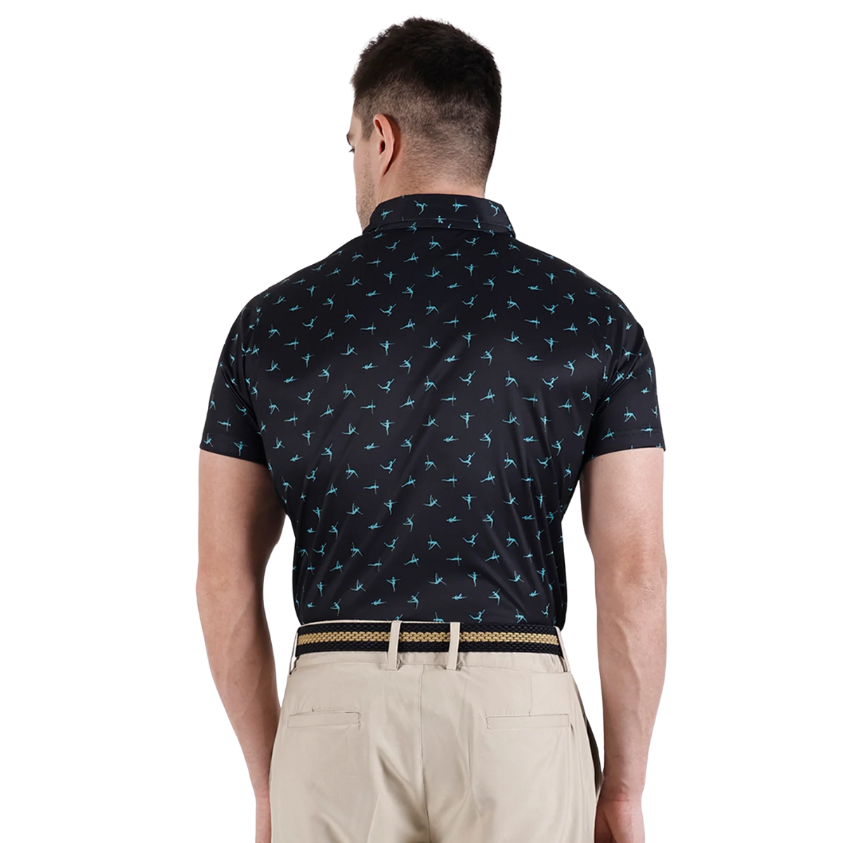 Sidus Men's Black Printed Golf Polo T Shirt (Indian Size)
