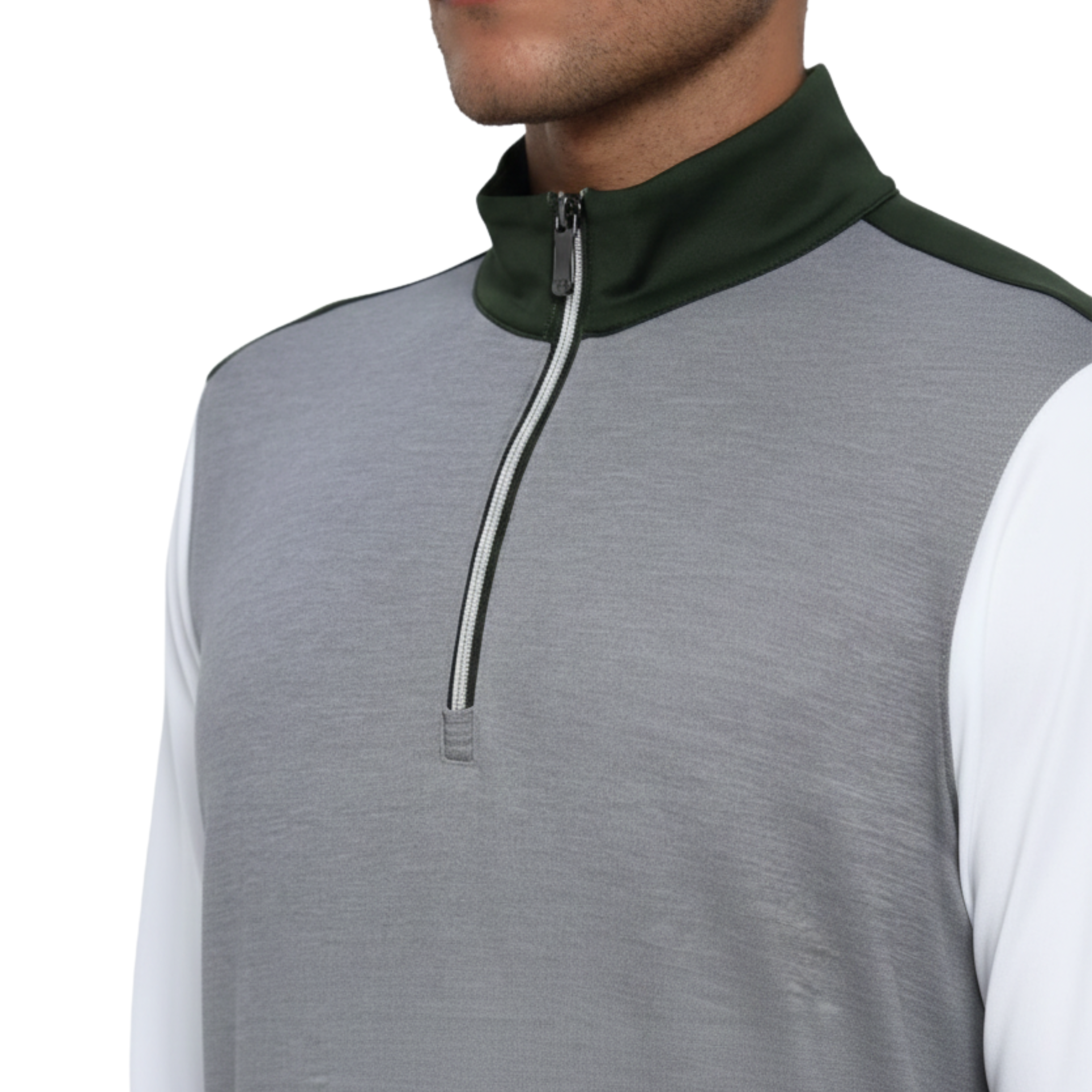 Jack Nicklaus Men’s Color Block 1/4 Zip Performance Golf Polo Long Sleeve T-Shirt