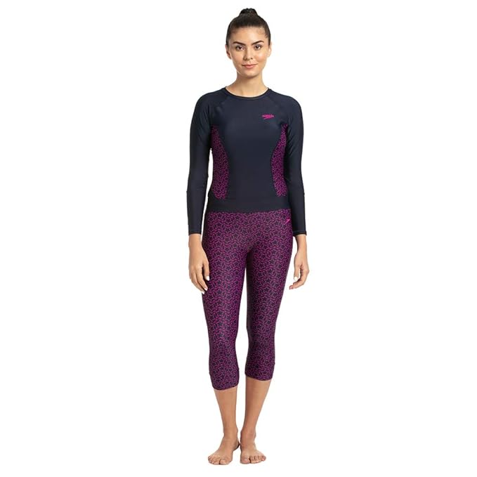 Speedo Women's Printed Contrast Swim Capri