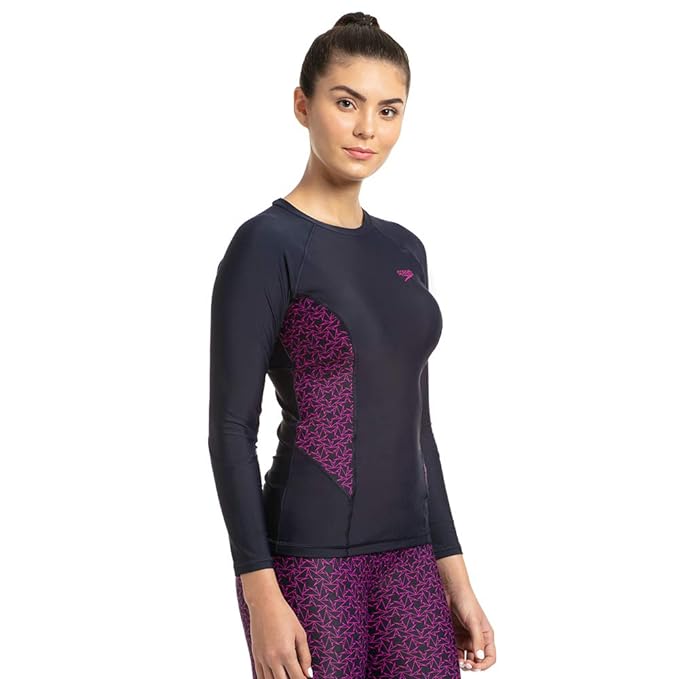 Speedo Women's Solid Long Sleeve Suntop
