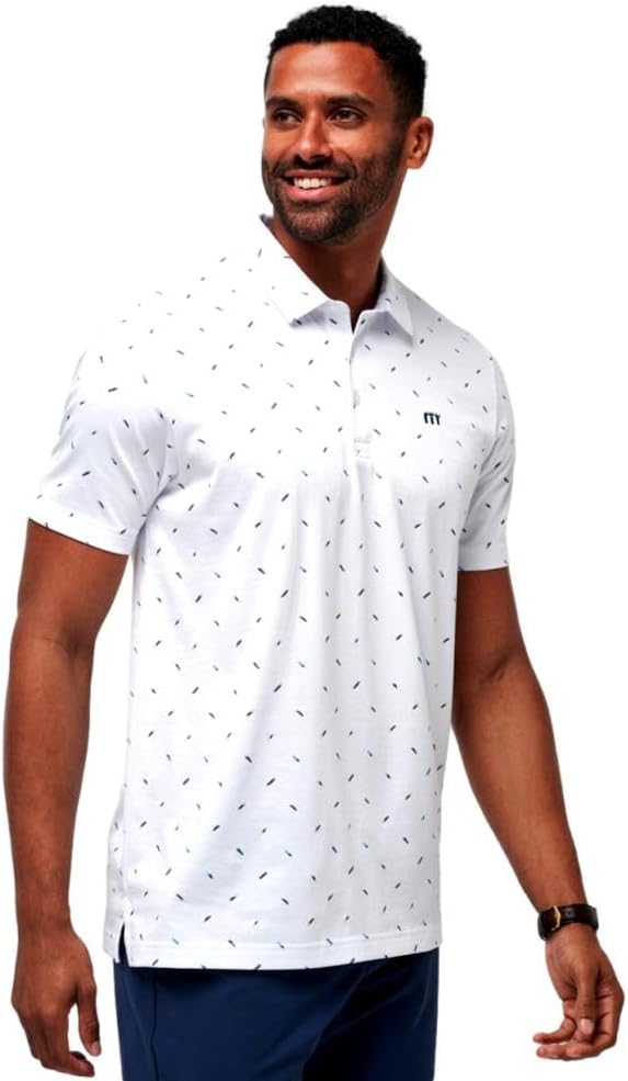 Travis Mathew Sun Dip men's golf polo in white back view