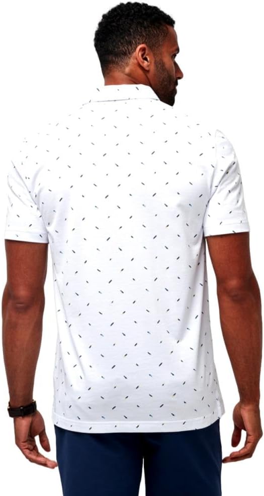 Travis Mathew Sun Dip white golf polo all-over print detail