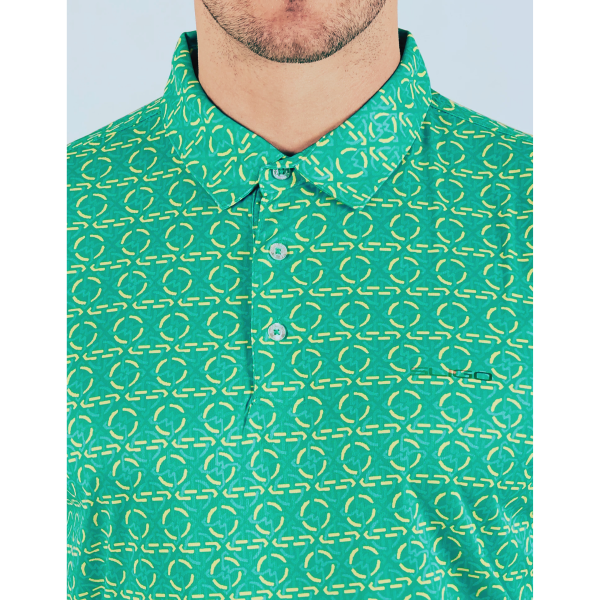 Sligo Men's 2024 Mint Wave Printed Polo T-shirt (Indian Size)