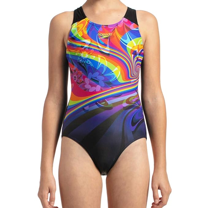 Speedo Kid's Placement Digital Racerback Girls Swimwear