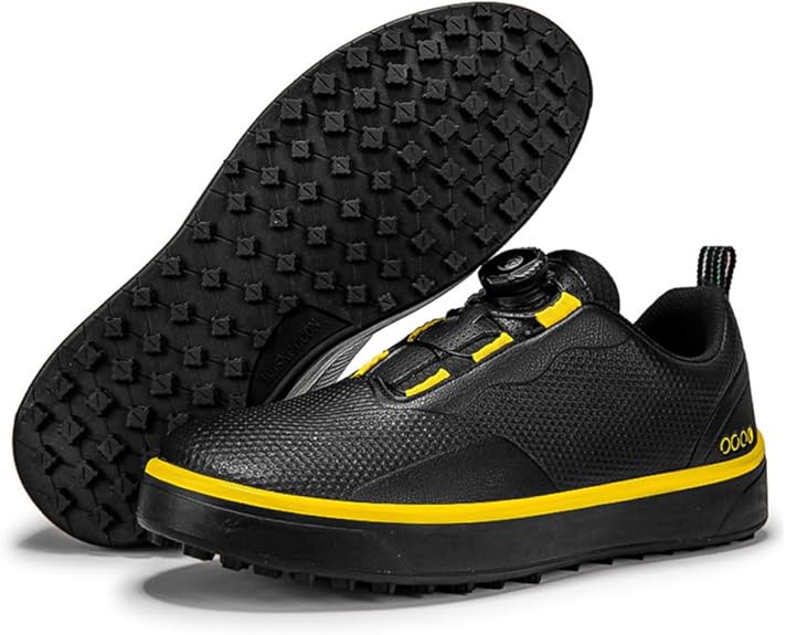 KONJACLY Mens Golf Sneakers Lightweight Leather Spikeless Golf Shoes