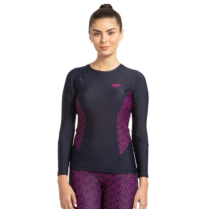 Speedo Women's Solid Long Sleeve Suntop