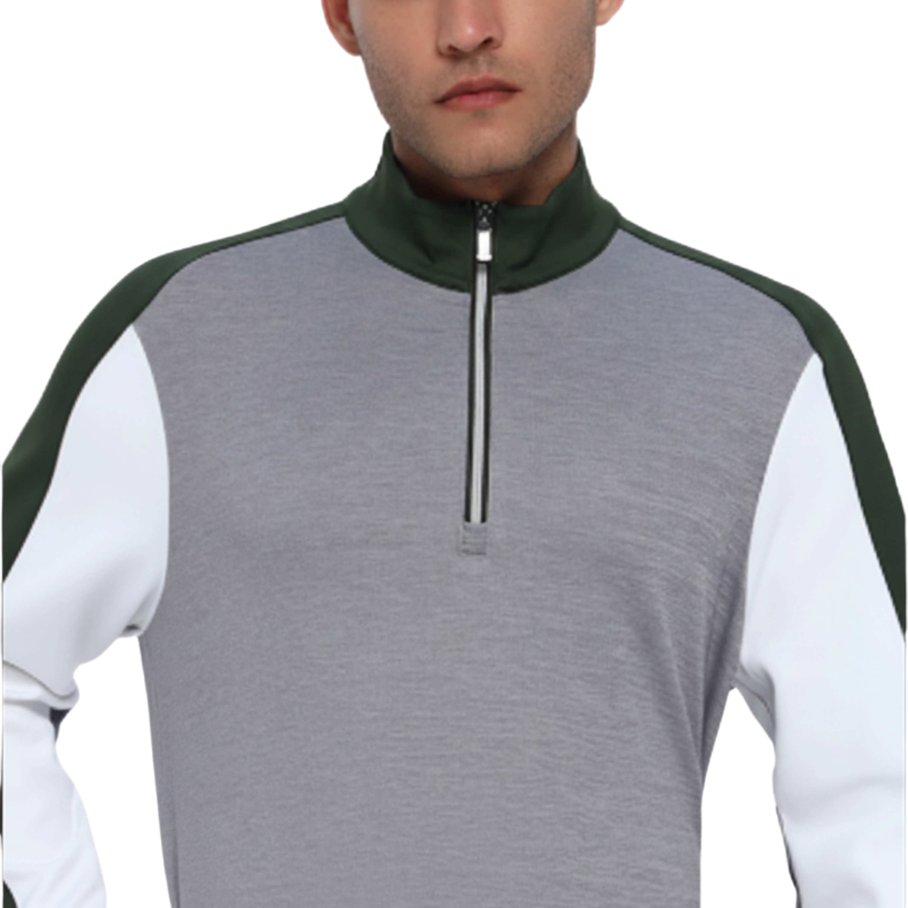 Jack Nicklaus Men’s Color Block 1/4 Zip Performance Golf Polo Long Sleeve T-Shirt