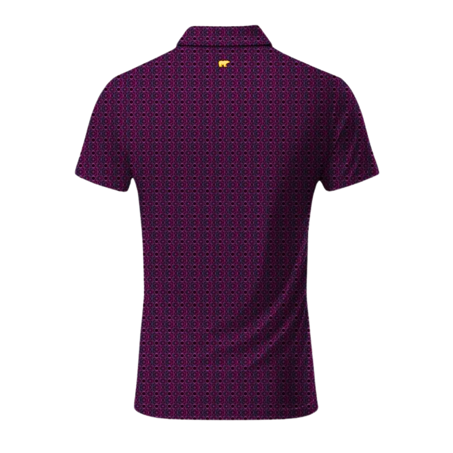 Jack Nicklaus Men’s Maroon Circular Geometric Pattern Golf Polo T-Shirt