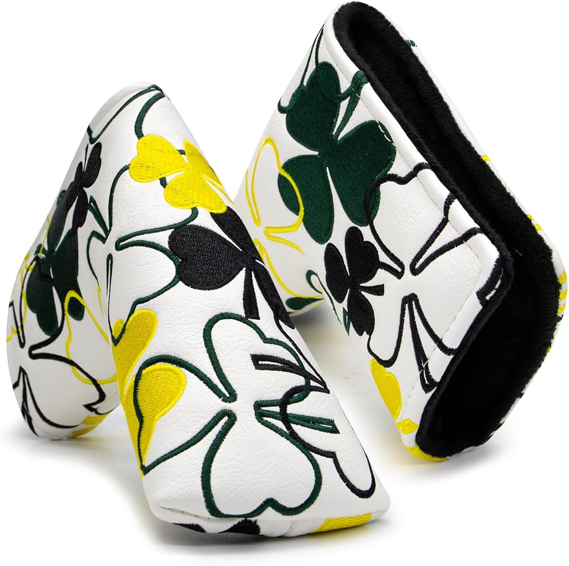 GolfBasic Lucky Shamrock Golf Blade Putter Cover - White