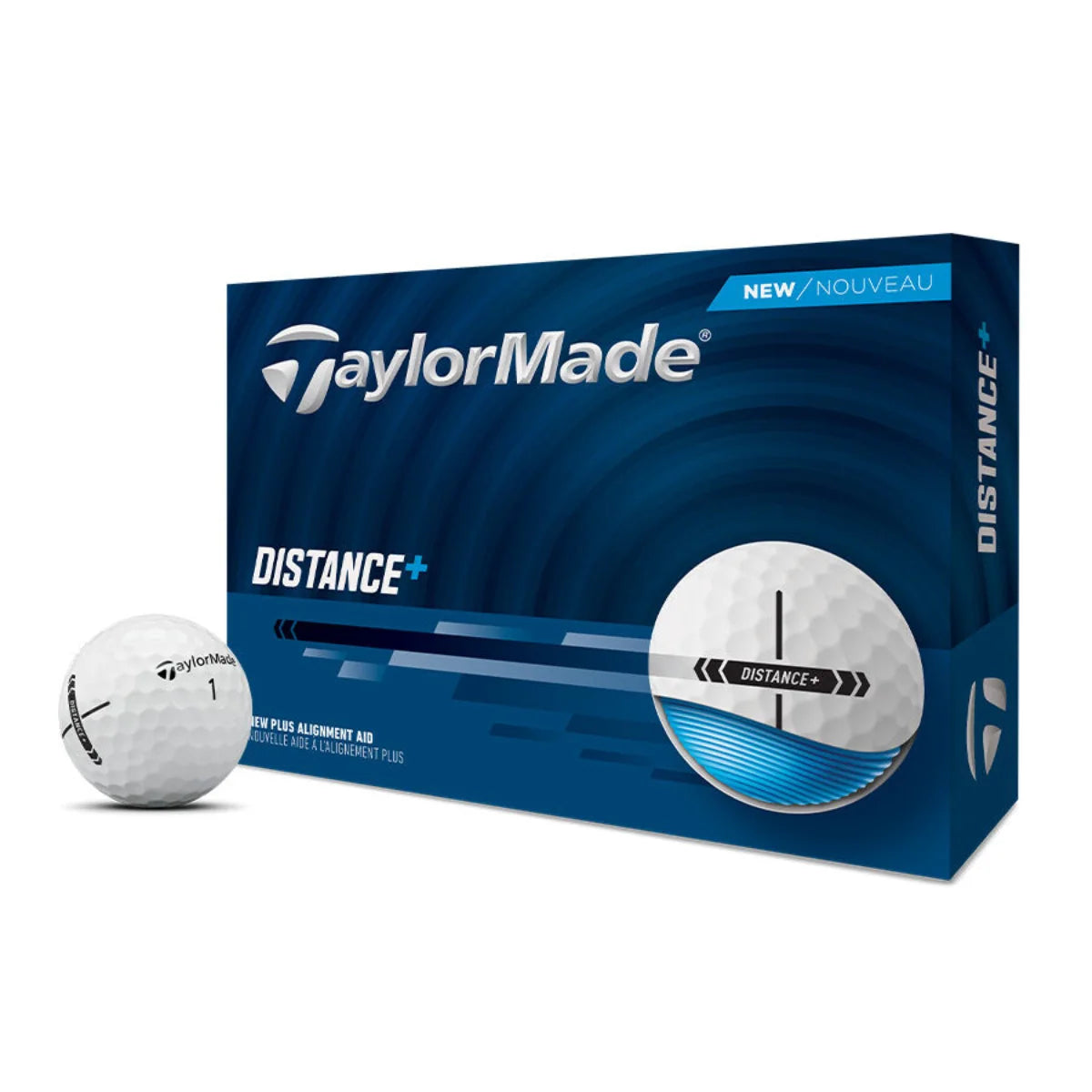 TaylorMade Distance+ white golf balls pack product view