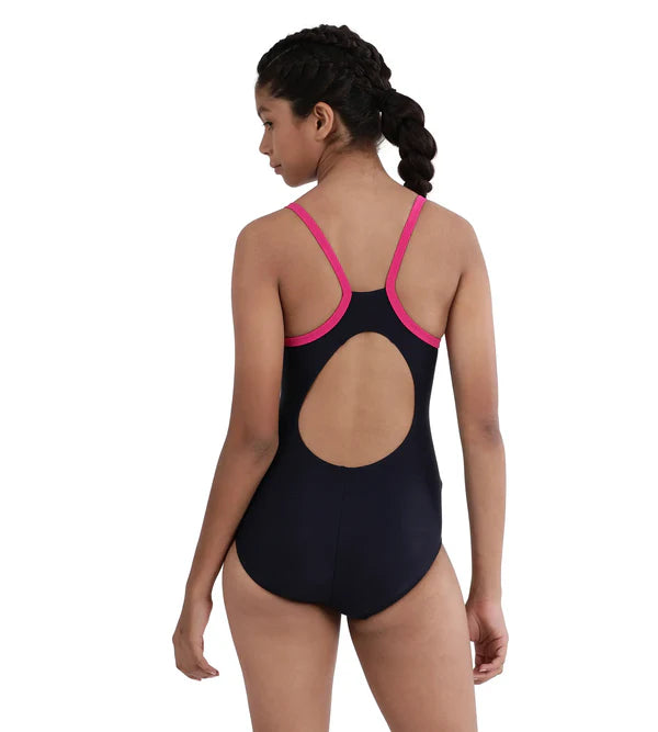 Speedo Girls Endurance 10 Thinstrap Muscleback One Piece V-Cut Swimsuit