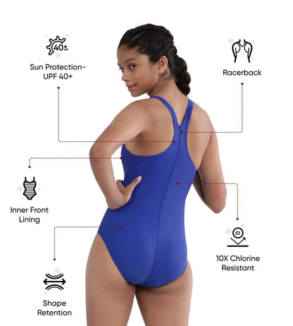 Speedo Girl's Endurance10 Lycra Racerback V-Cut One Piece Swimuit