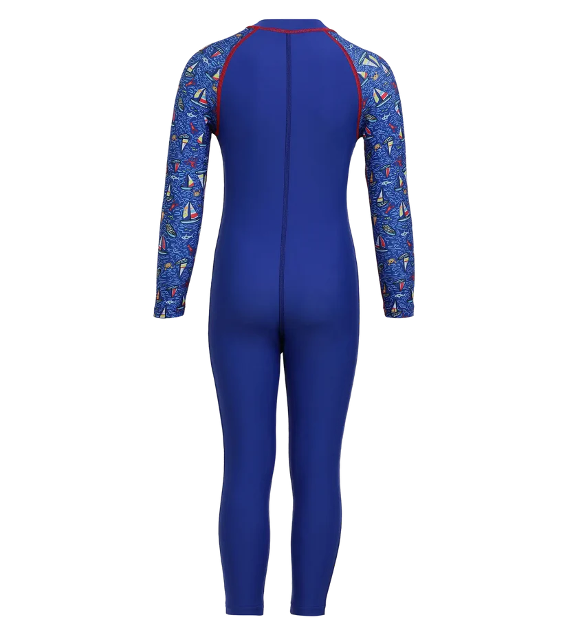 Speedo Boy's Recycled Endurance 10 Printed All In One Suit - True Cobalt & Picton Blue