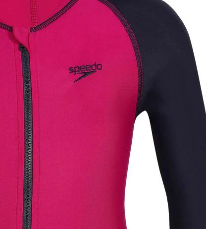Speedo Tots Unisex Endura Brite All In One Full Body Suit For Boys and Girls - Berry & True Navy