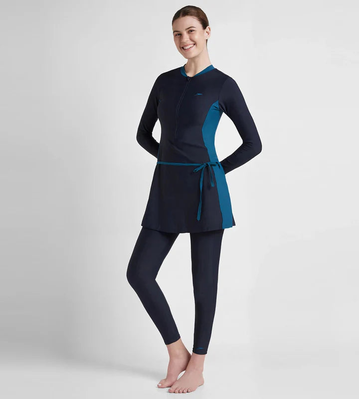 Speedo Women's Endurance10 Two Piece Full Body Suit Swimwear - TrueNavy - DarkTeal