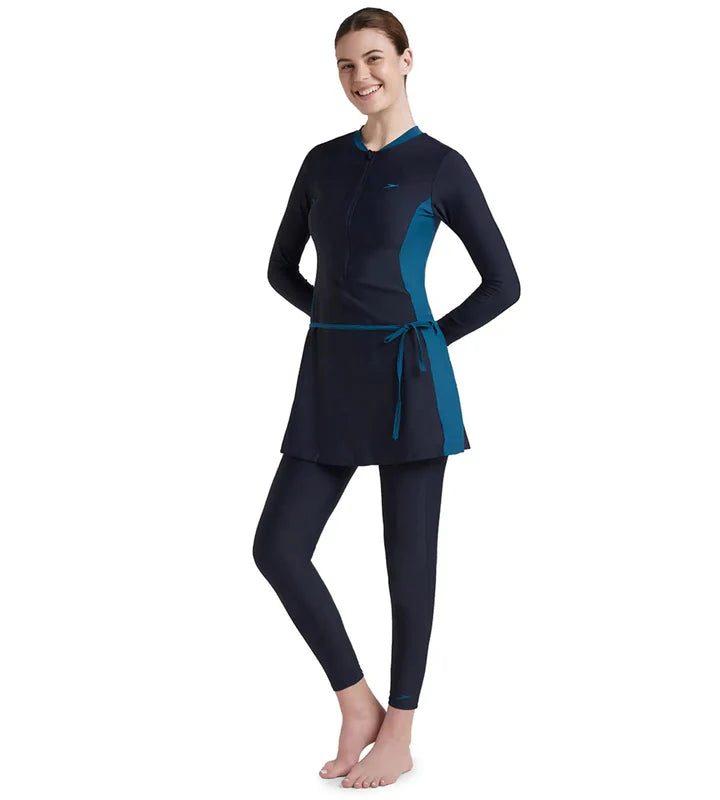 Speedo Women's Endurance10 Two Piece Full Body Suit Swimwear - TrueNavy - DarkTeal