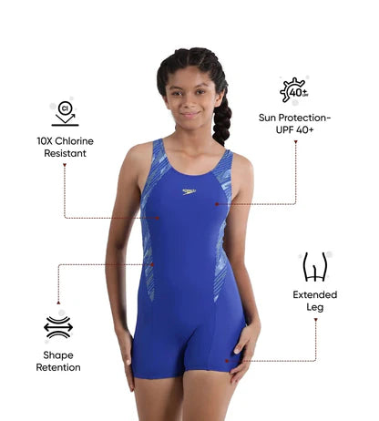 Speedo Girl's Recycled Endurance 10 Hyperboom Splice Muscleback Legsuit Swimwear