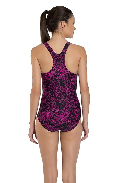 Speedo Women's Endurance10 Boom Allover Racerback One Piece Swimwear