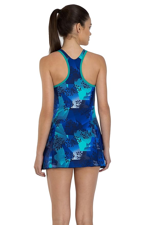Speedo Female Swimwear All Over Print Racerback Swimdress with Boyleg