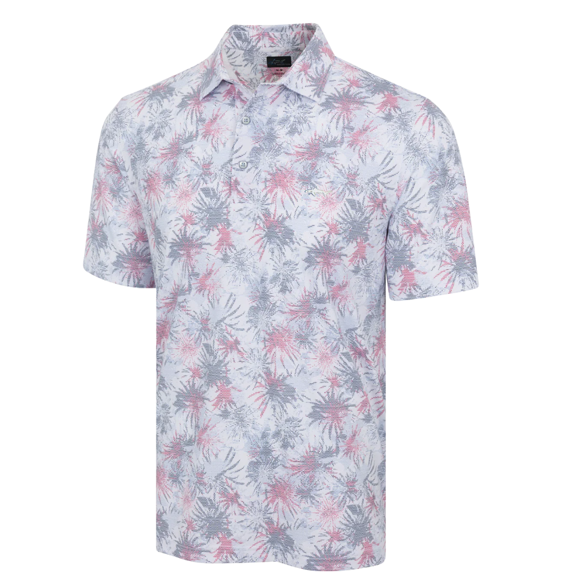 Greg Norman Men’s ML75 Ventilated Fireworks Golf Polo T-shirt (US Size)